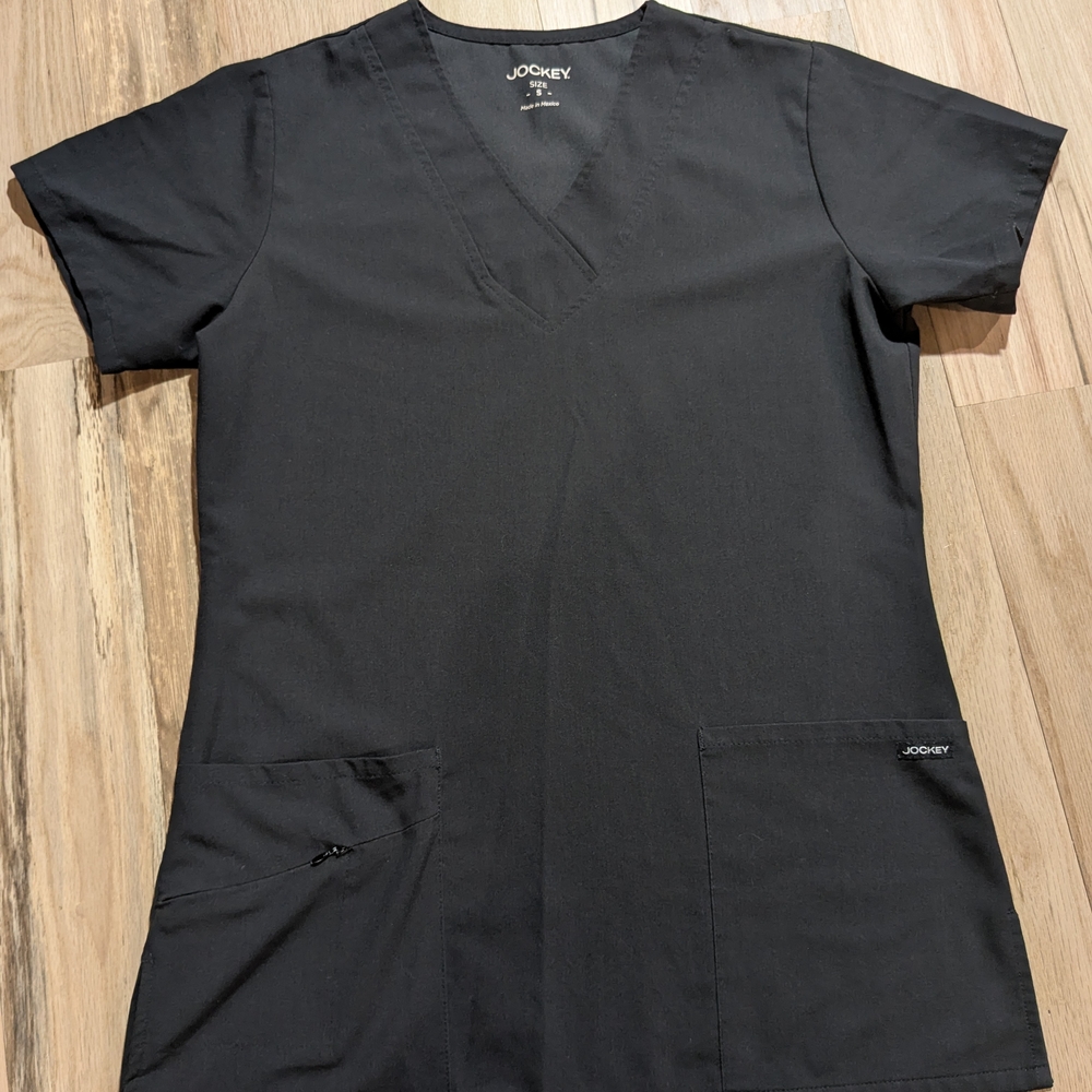 Jockey Women's V-Neck Black Stretch Scrub Top